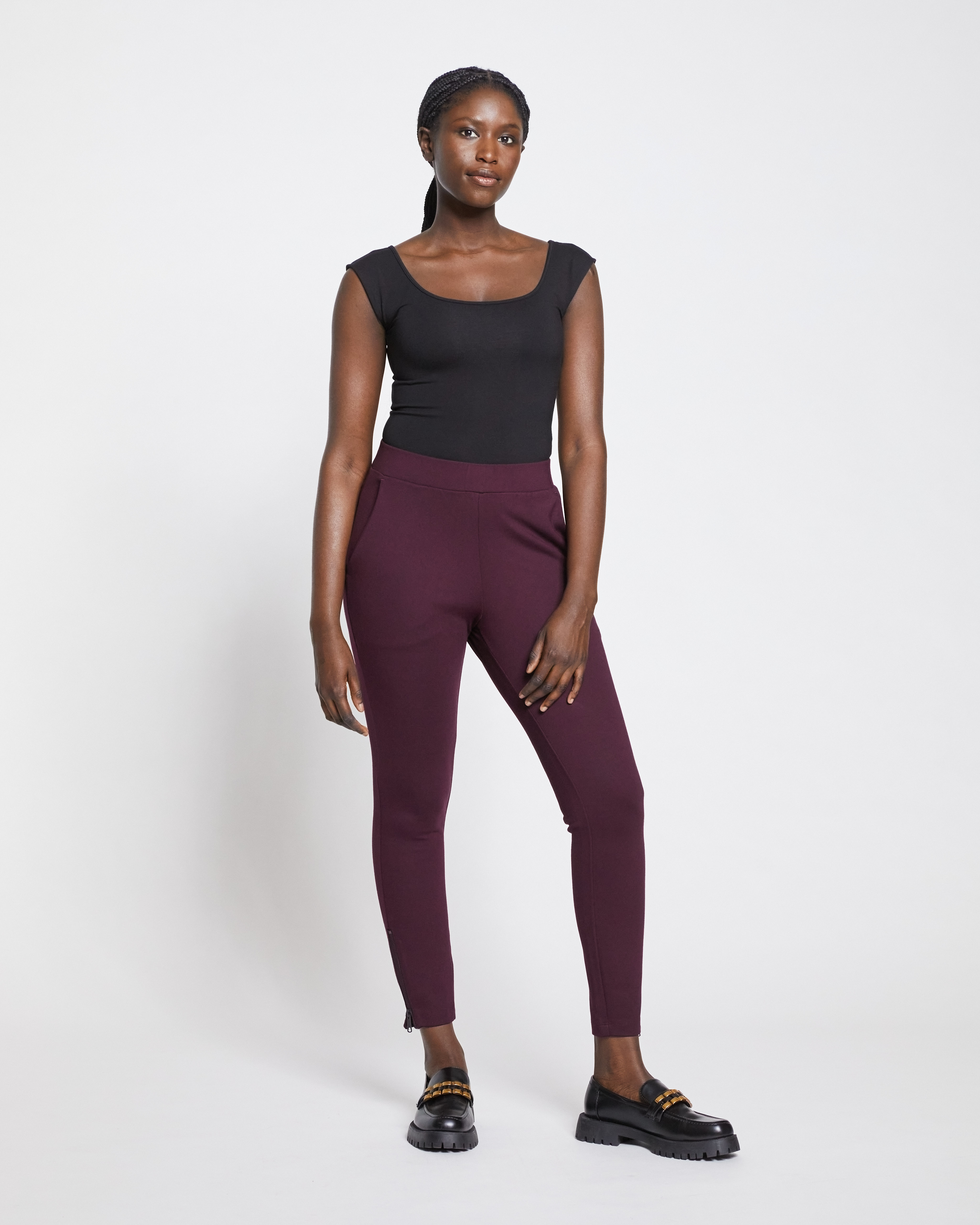 Minimalist Moro Pocket Signature Ponte Pants - Black Cherry | Universal  Standard